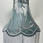 Abat-jour couture soie imprimé Frange 10cm