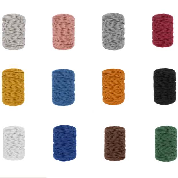 couleurs des cordes de coton pour le tressage
