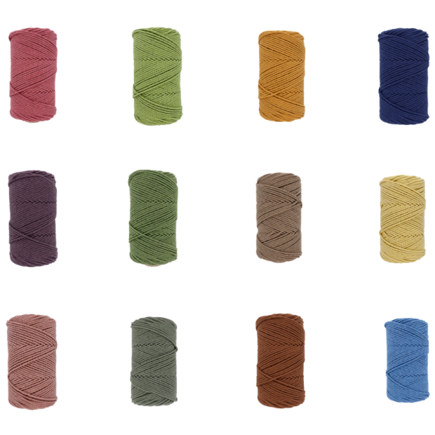 couleurs des cordes de coton pour le tressage
