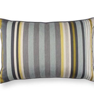 Coussin rayé Bleu/Jaune
